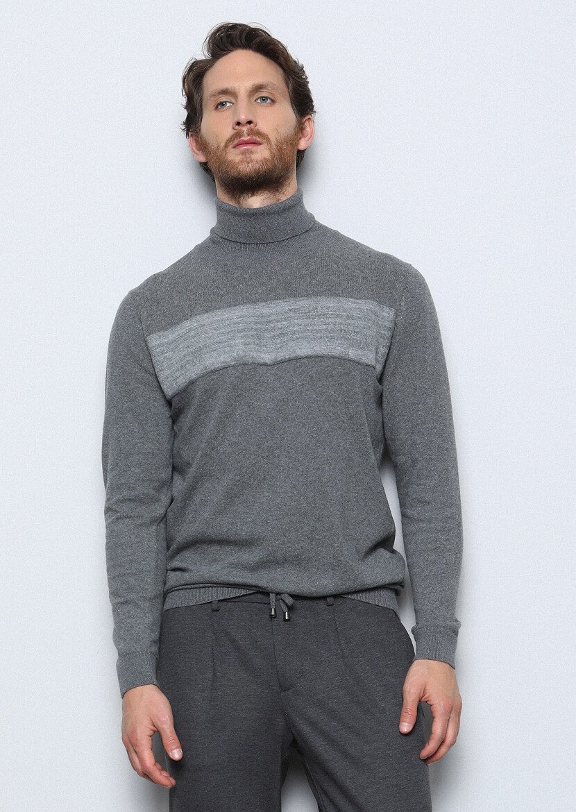 Grey Knitwear Sweatshirt - 4