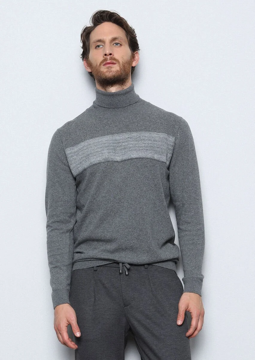 Grey Knitwear Sweatshirt - 4