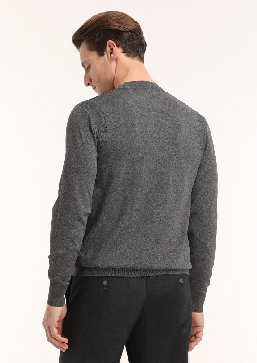 Grey Knitwear Sweatshirt - 3