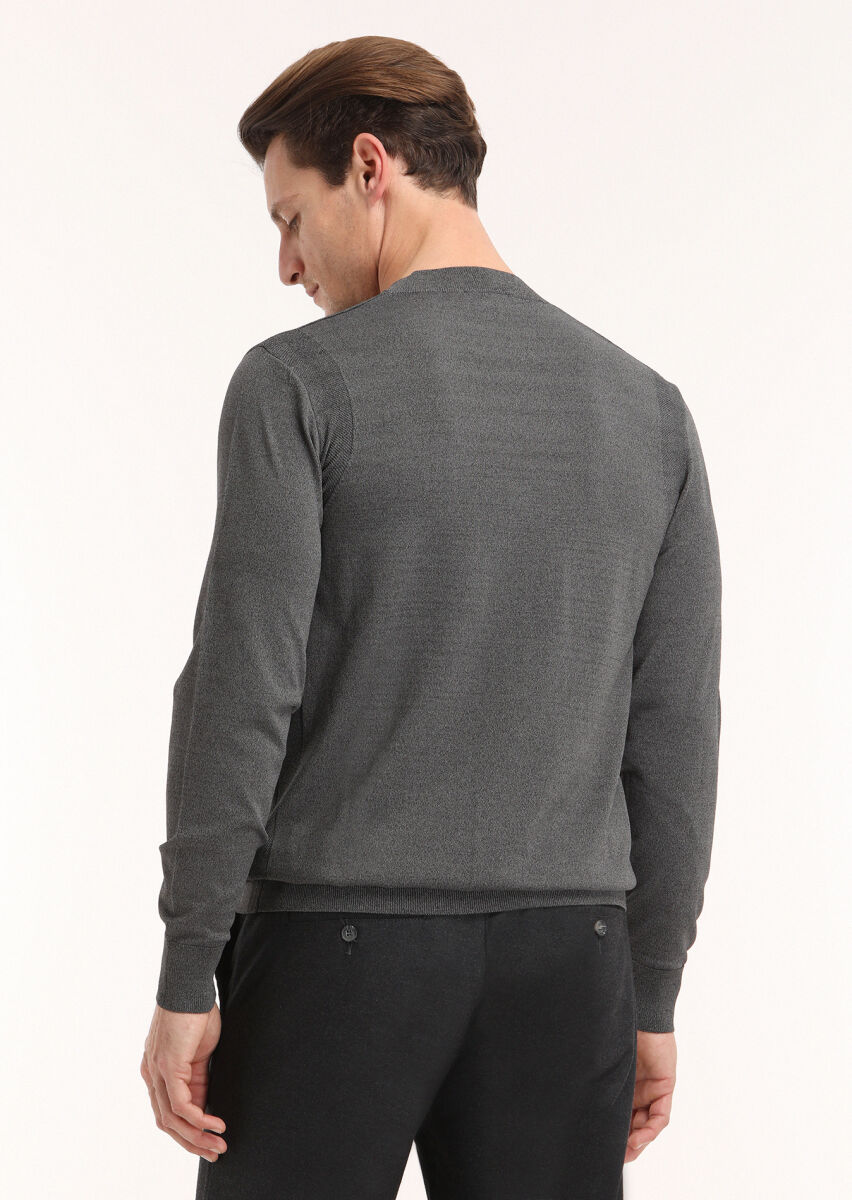 Grey Knitwear Sweatshirt - 3
