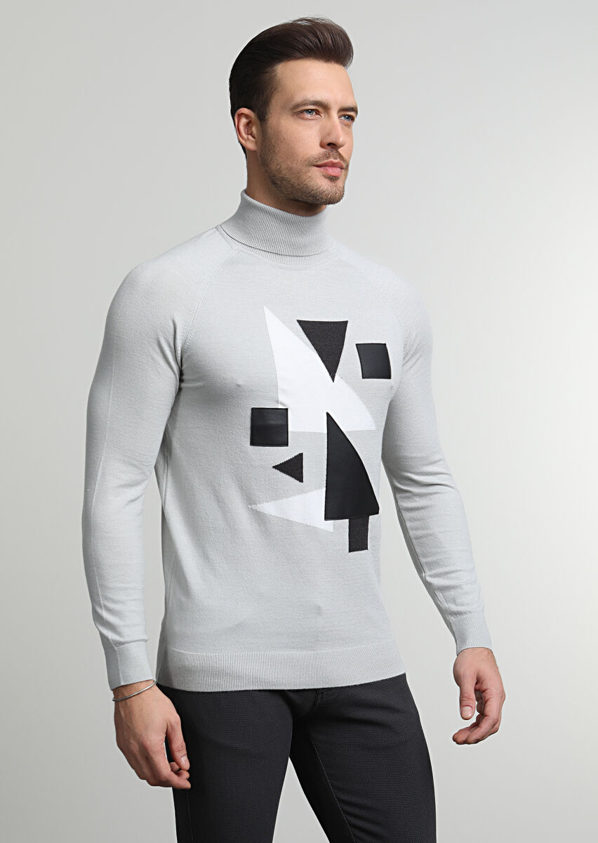Grey Knitwear Sweatshirt - 1