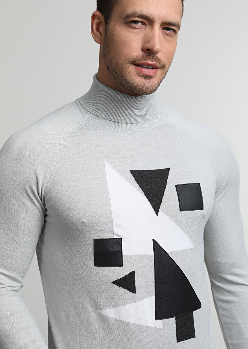 Grey Knitwear Sweatshirt - 2