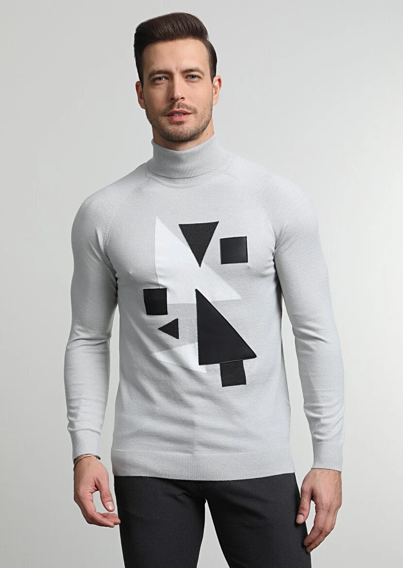 Grey Knitwear Sweatshirt - 3