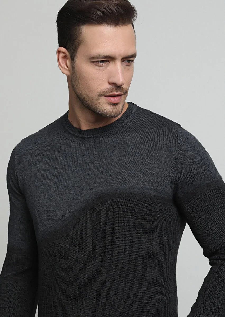 Grey Knitwear Sweatshirt - 2