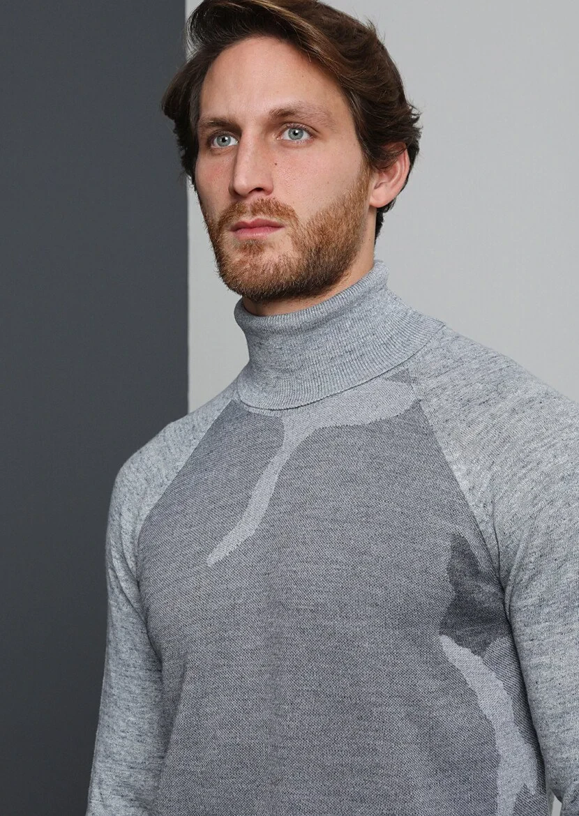 Grey Knitwear Sweatshirt - 1