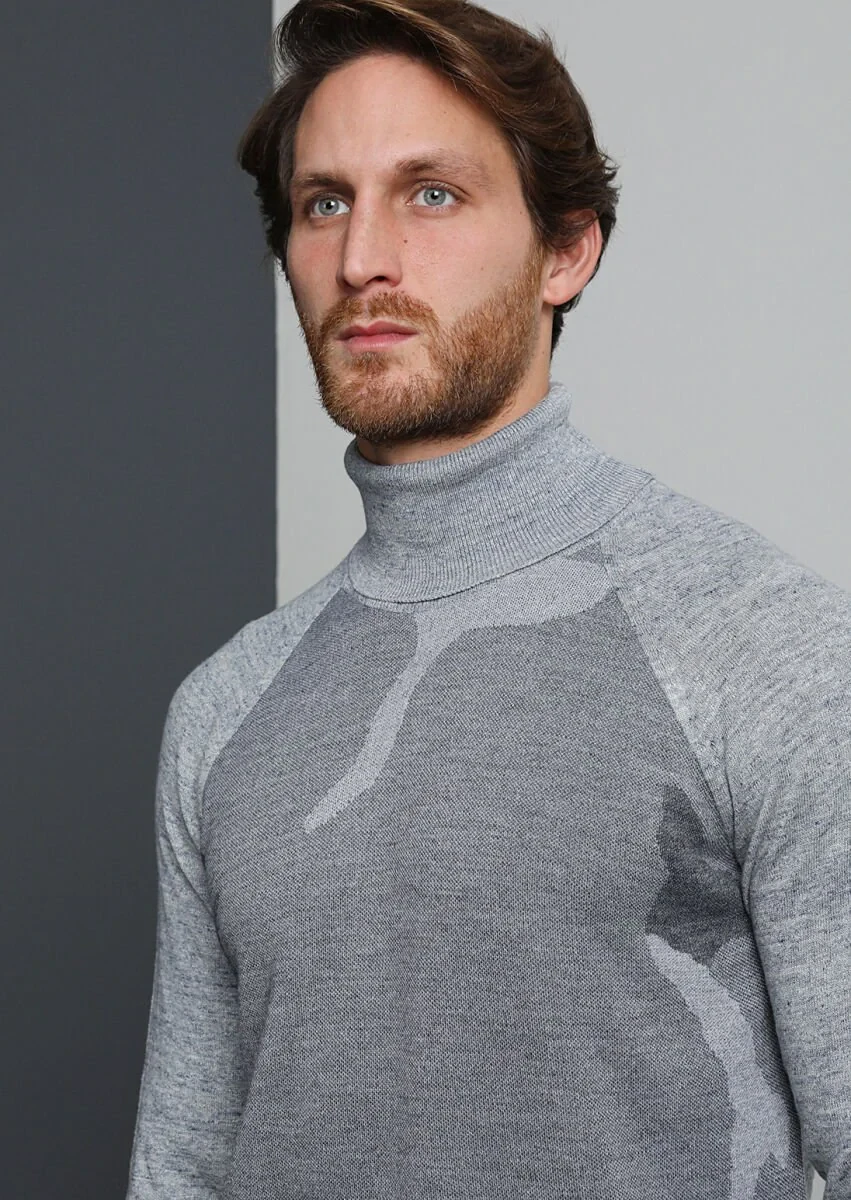 Grey Knitwear Sweatshirt - 1