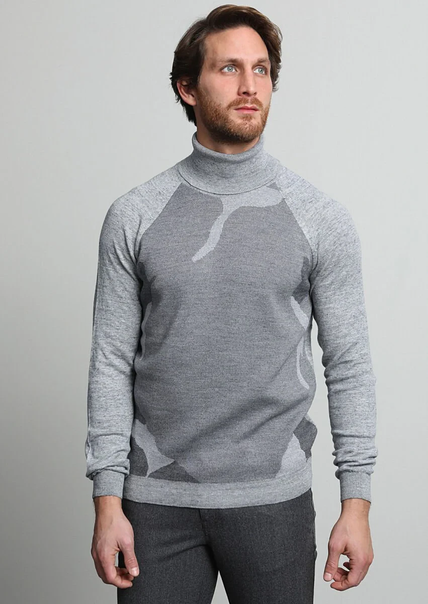 Grey Knitwear Sweatshirt - 3