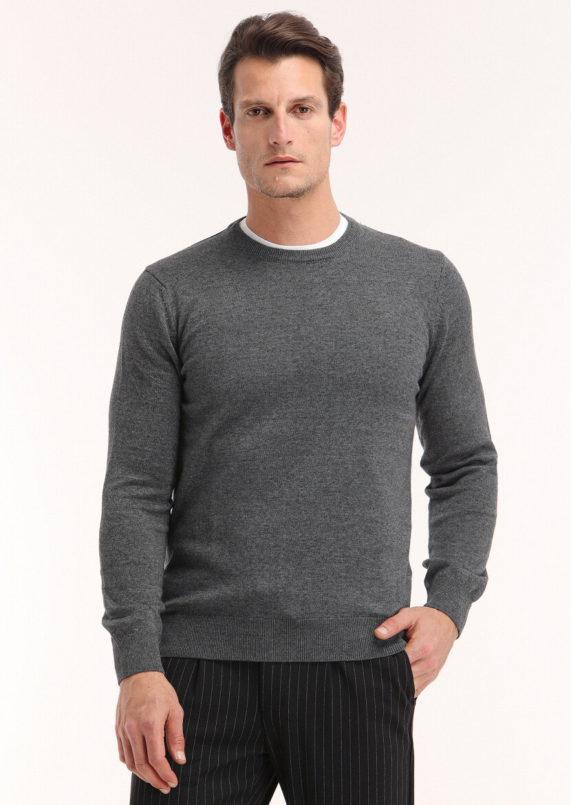 Grey Knitwear Sweatshirt 
