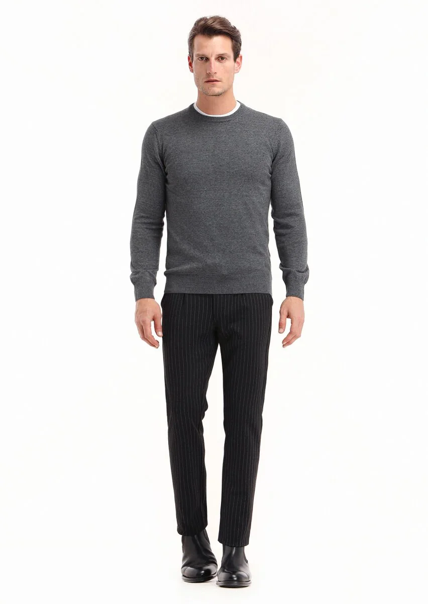 Grey Knitwear Sweatshirt - 1