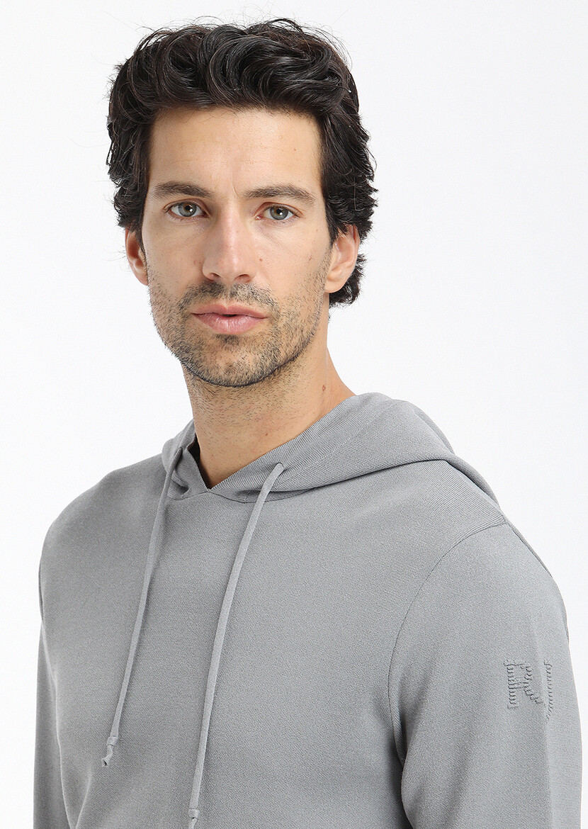 Grey Knitwear Sweatshirt - 2