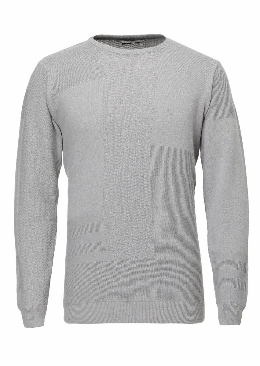 Grey Knitwear Sweatshirt - 1