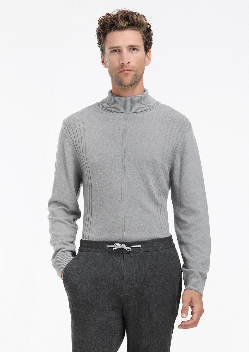 Grey Knitwear Sweatshirt - 1