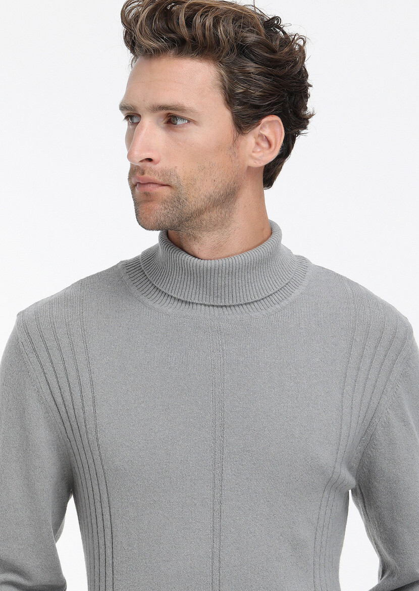 Grey Knitwear Sweatshirt - 3