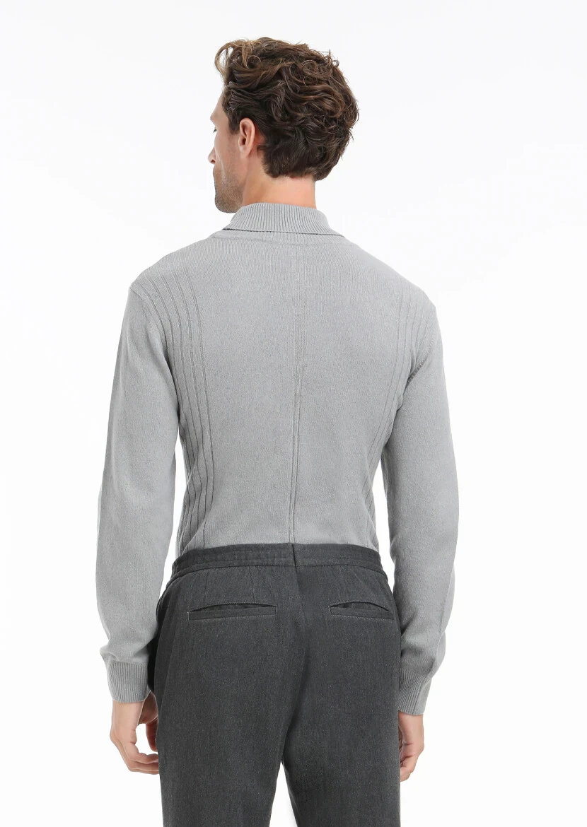 Grey Knitwear Sweatshirt - 5
