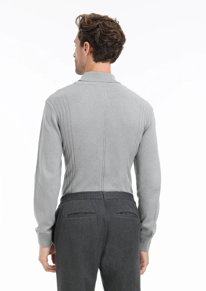 Grey Knitwear Sweatshirt - 5