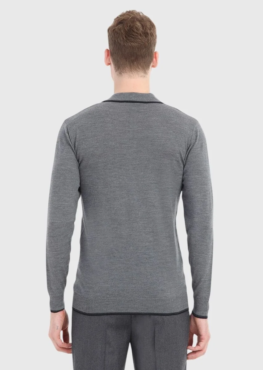 Grey Knitwear Sweatshirt - 4