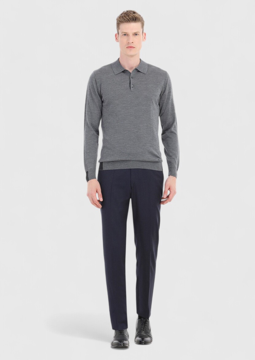 Grey Knitwear Sweatshirt 