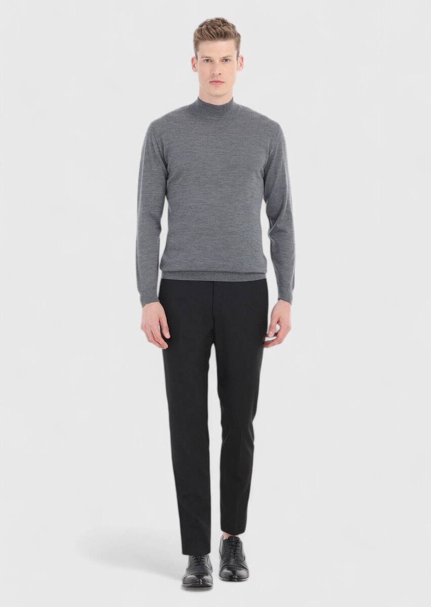 Grey Knitwear Sweatshirt - 1