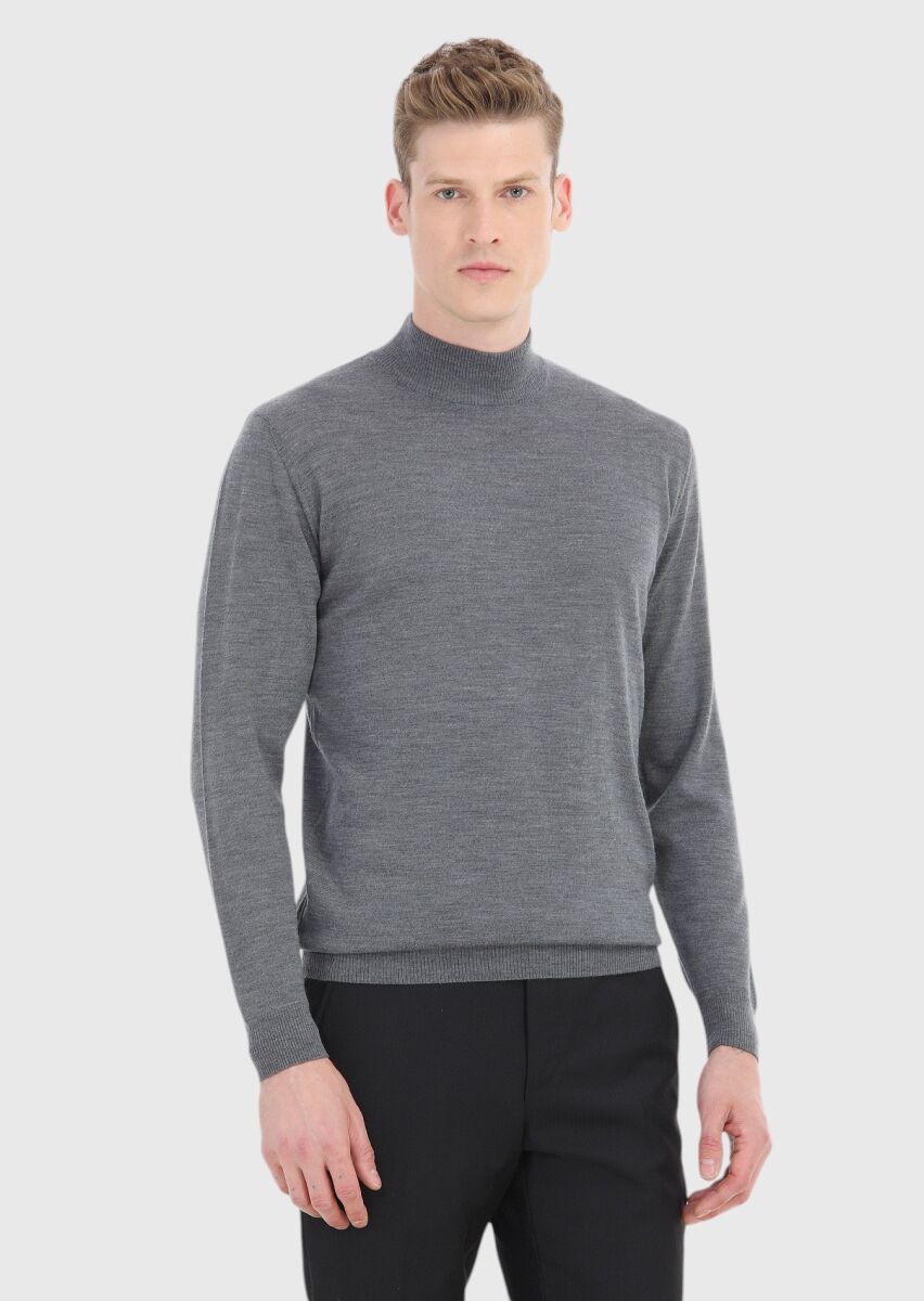 Grey Knitwear Sweatshirt - 2
