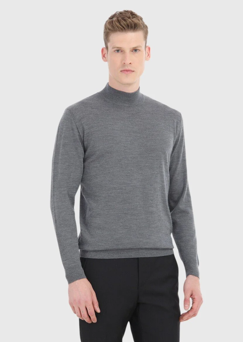 Grey Knitwear Sweatshirt - 2