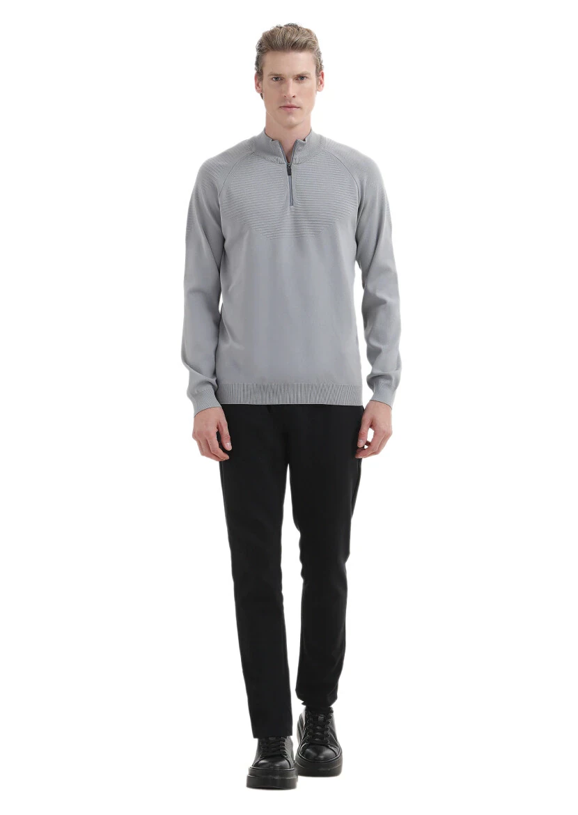 Grey Knitwear Sweatshirt 