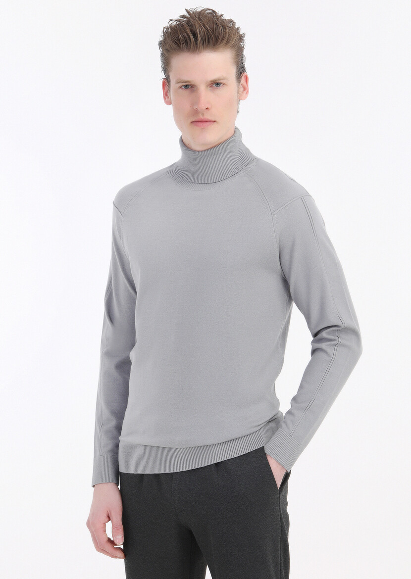 Grey Knitwear Sweatshirt 