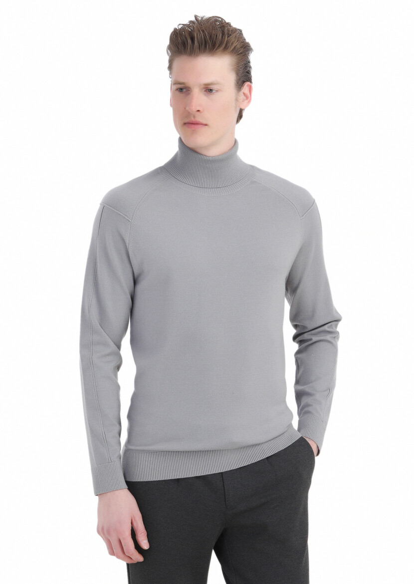 Grey Knitwear Sweatshirt - 4