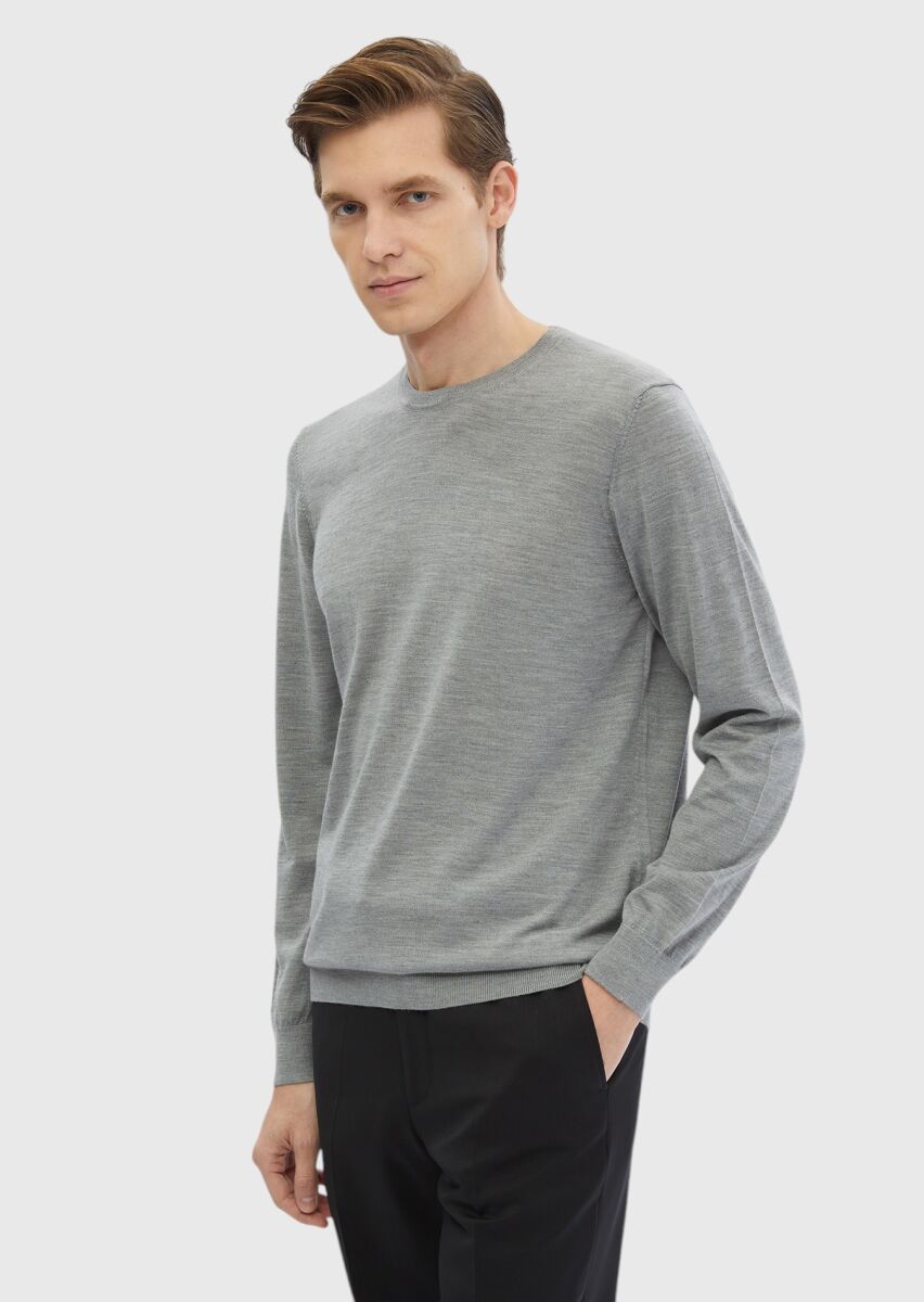 Grey Knitwear Sweatshirt - 3