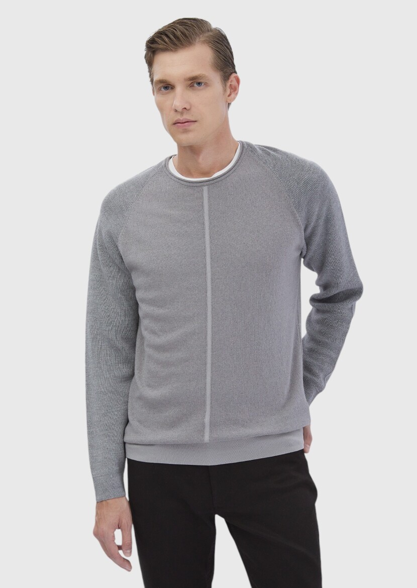 Grey Knitwear Sweatshirt - RAMSEY