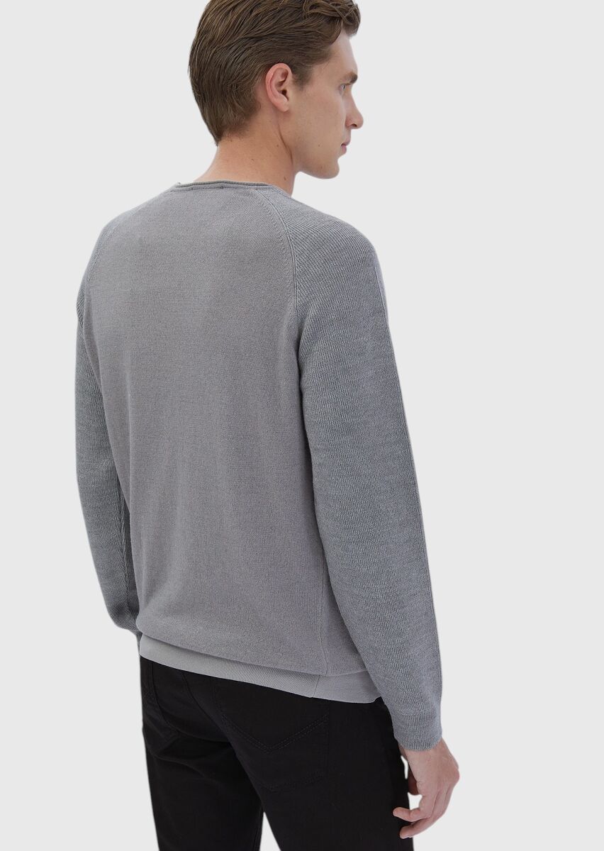 Grey Knitwear Sweatshirt - 6