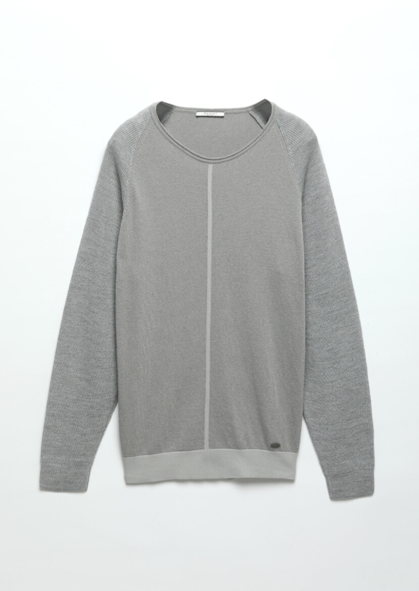 Grey Knitwear Sweatshirt - 7