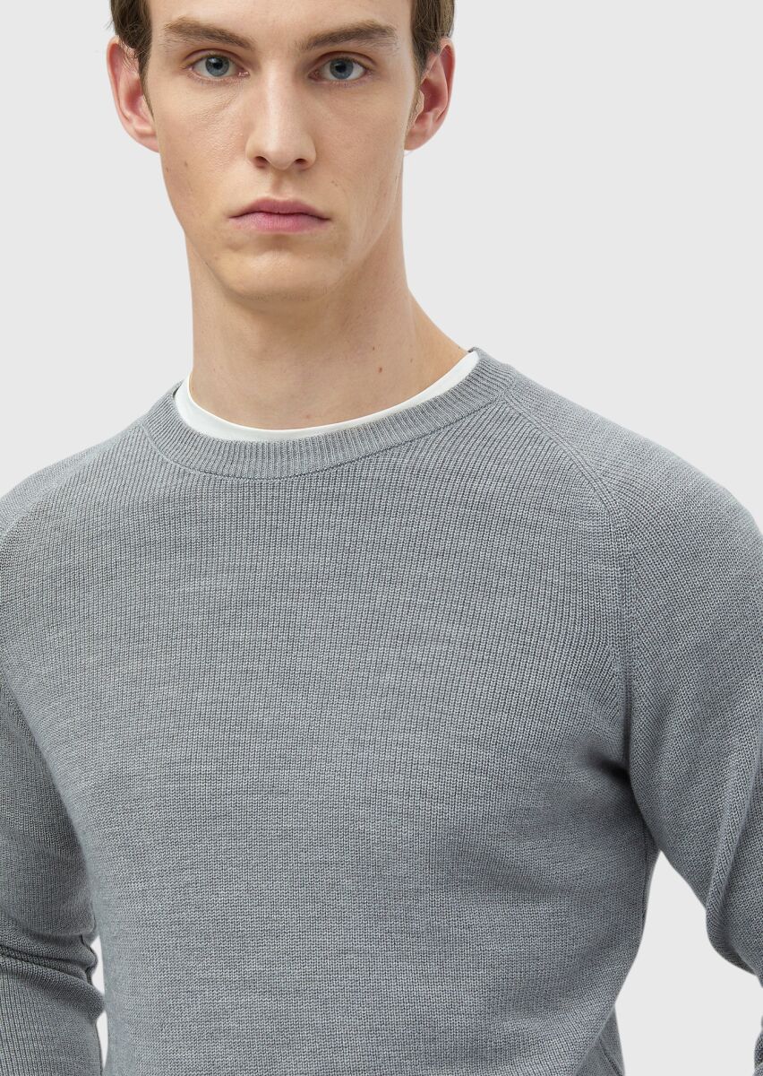 Grey Knitwear Sweatshirt - 4