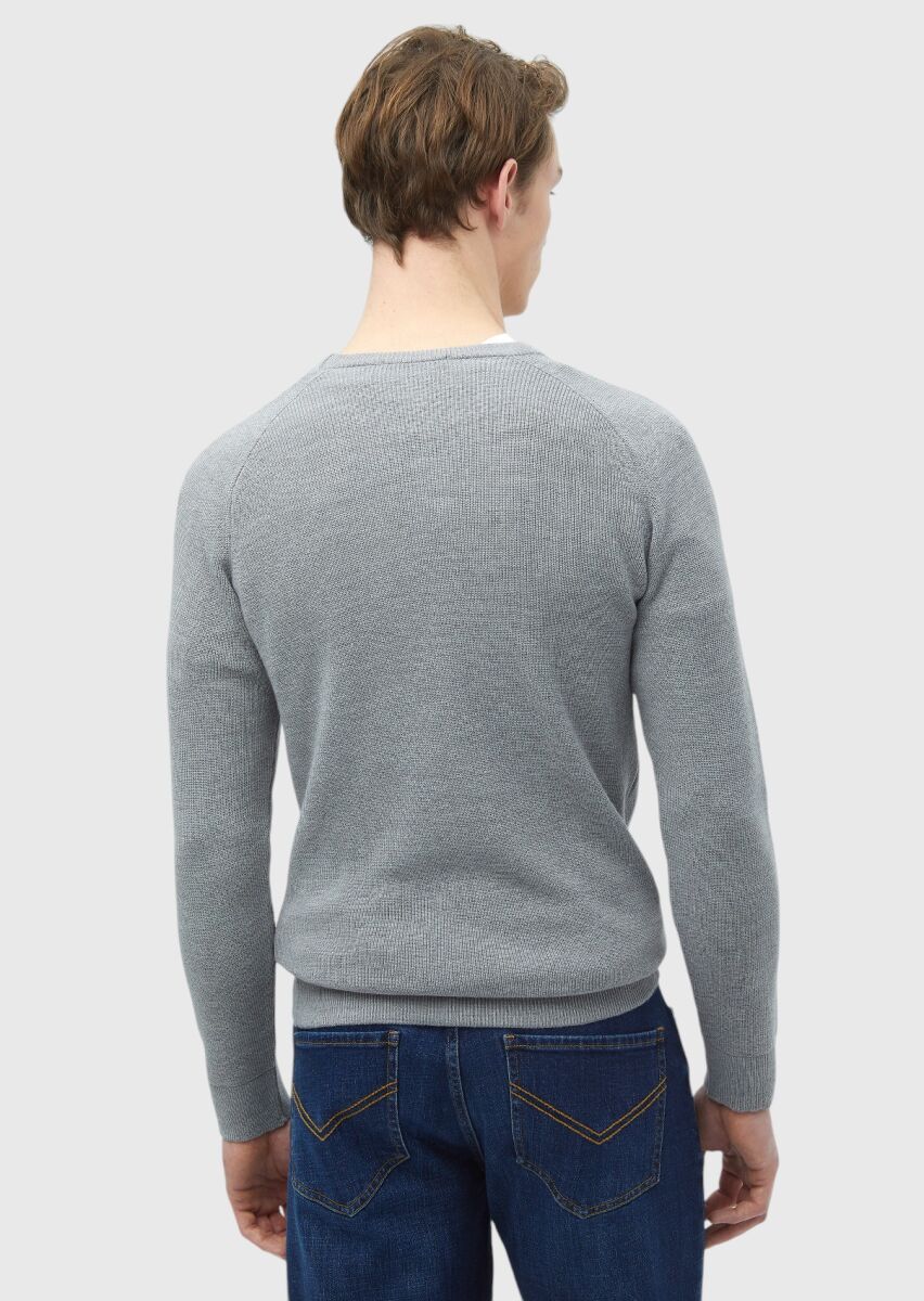 Grey Knitwear Sweatshirt - 6