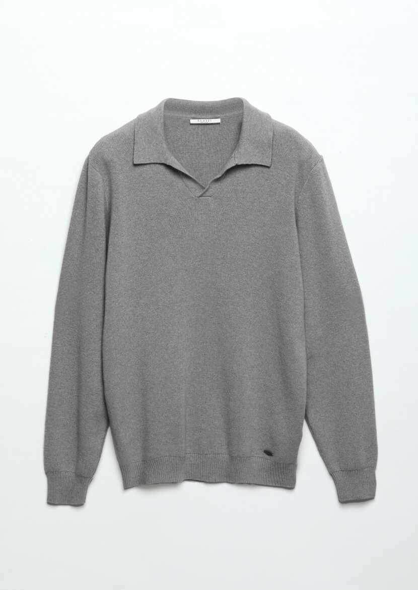 Grey Knitwear Sweatshirt - 7