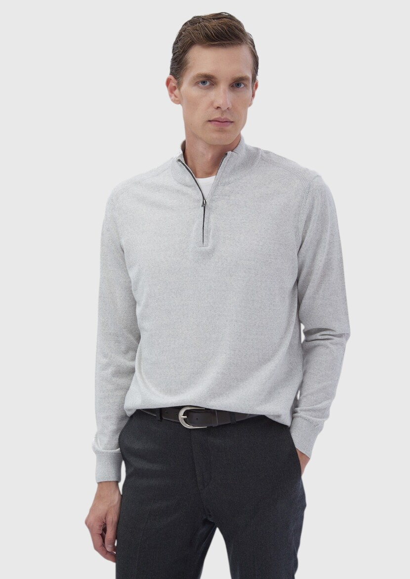 Grey Knitwear Sweatshirt 