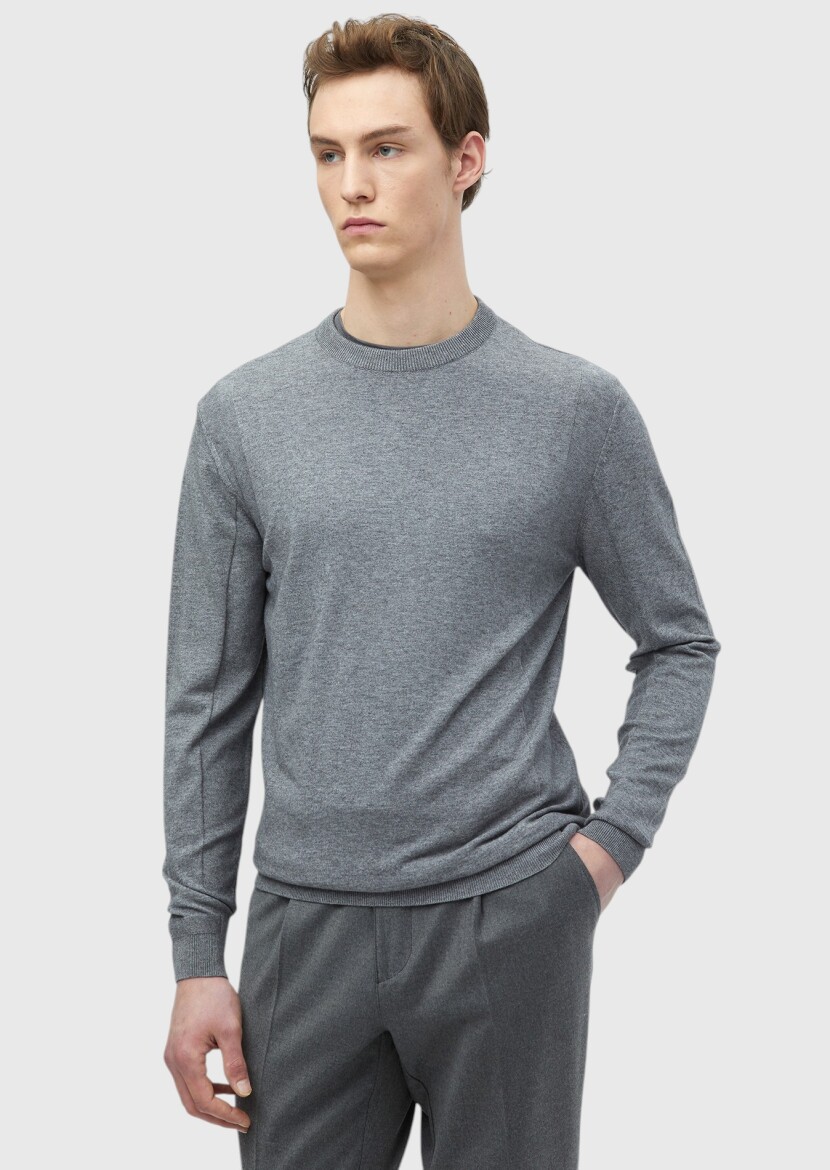 Grey Knitwear Sweatshirt - RAMSEY