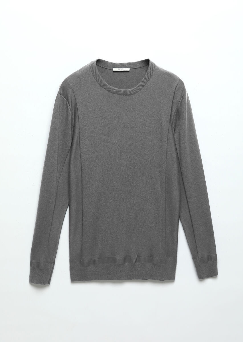 Grey Knitwear Sweatshirt - 8