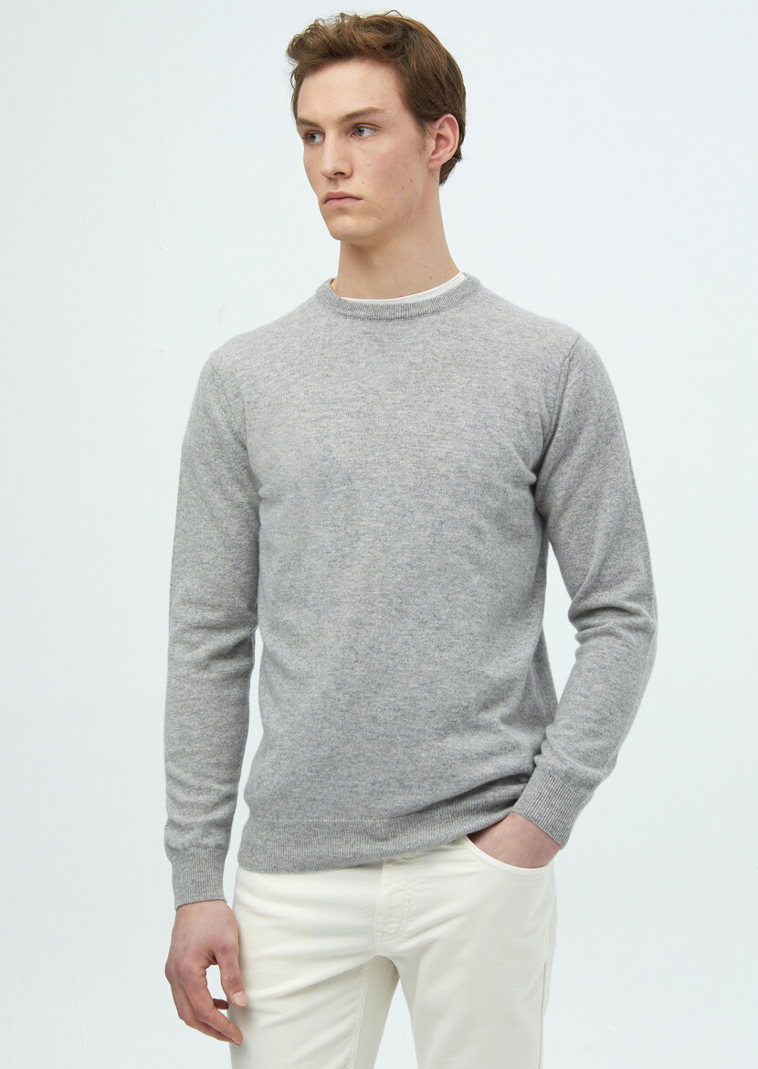 Grey Knitwear Sweatshirt 