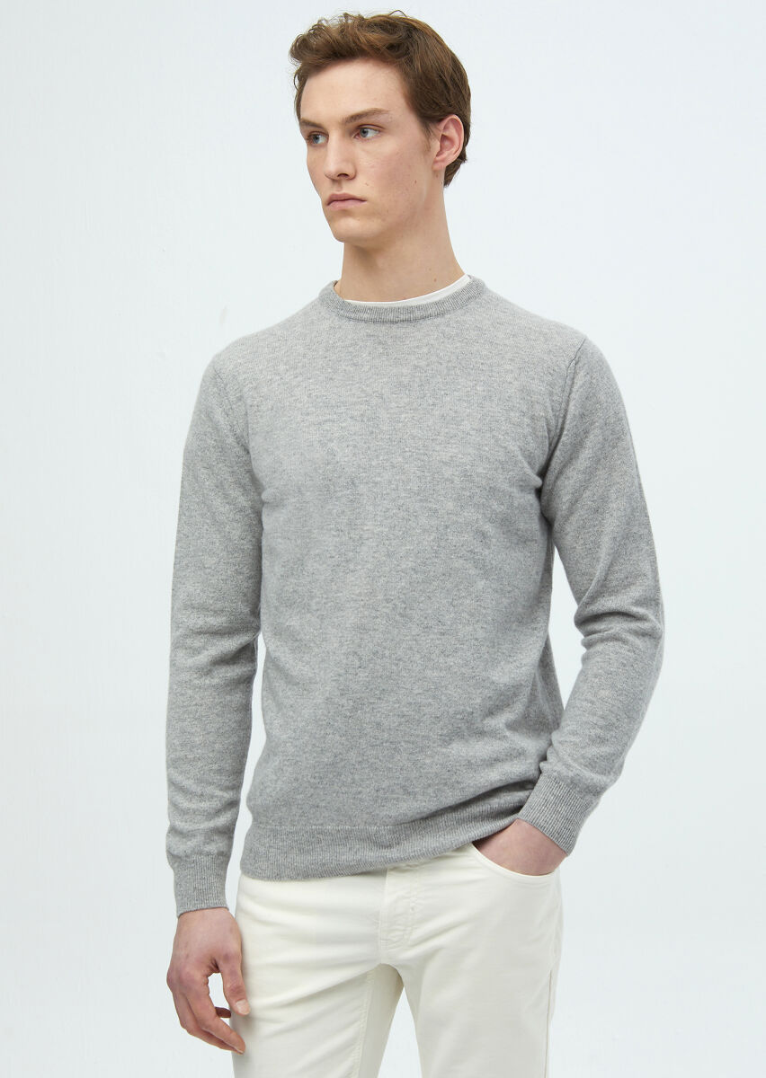 Grey Knitwear Sweatshirt - 1