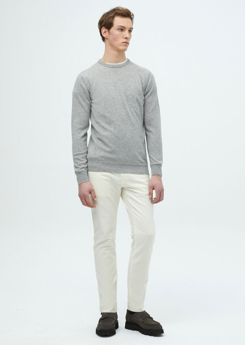 Grey Knitwear Sweatshirt - 2