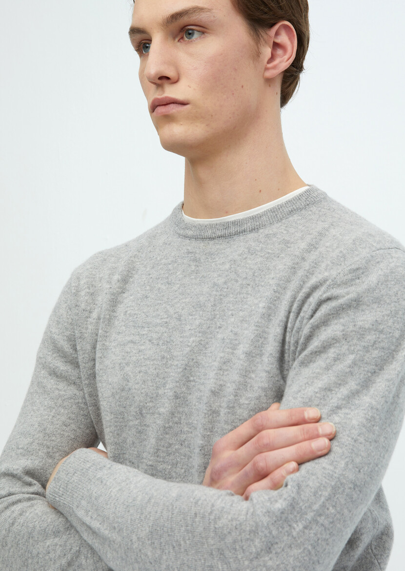 Grey Knitwear Sweatshirt - 3