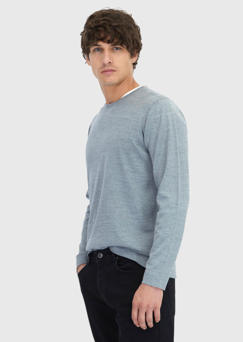 Grey Knitwear Sweatshirt - 3