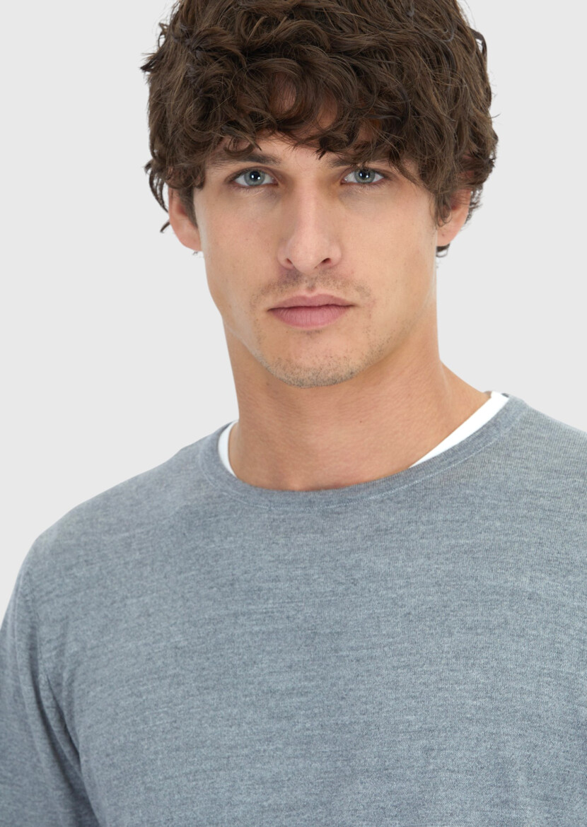 Grey Knitwear Sweatshirt - 4