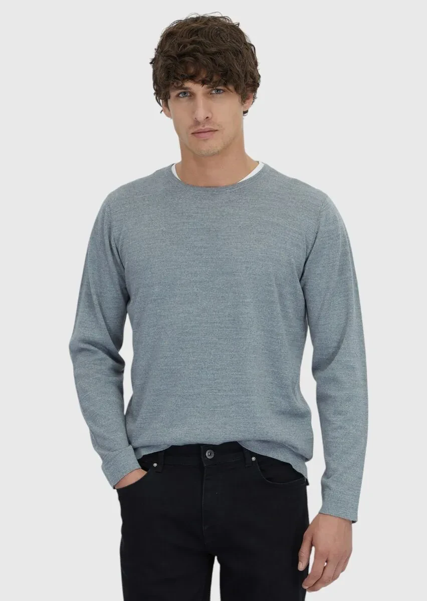 Grey Knitwear Sweatshirt - 1