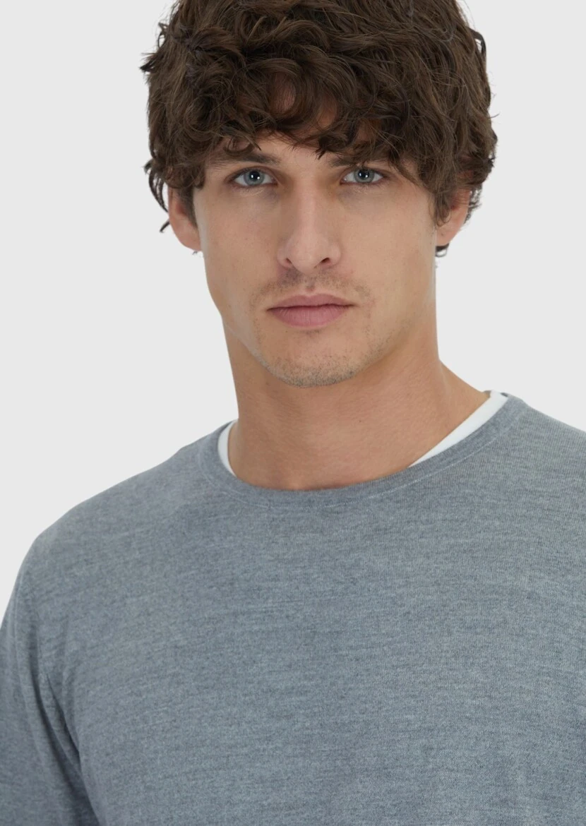 Grey Knitwear Sweatshirt - 4