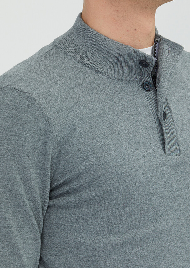 Grey Knitwear Sweatshirt - 3