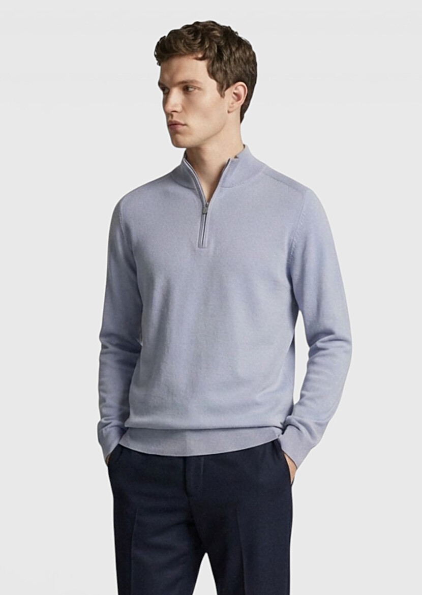 Grey Knitwear Sweatshirt - 1