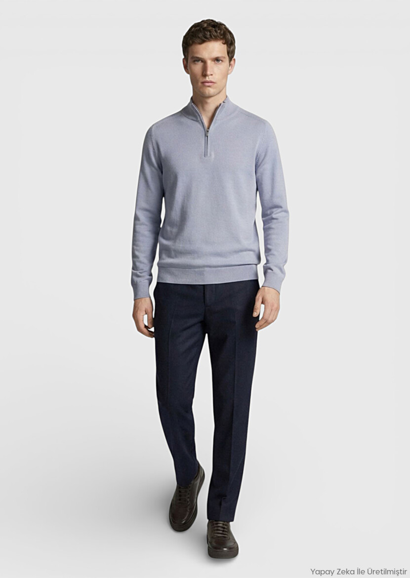 Grey Knitwear Sweatshirt - RAMSEY