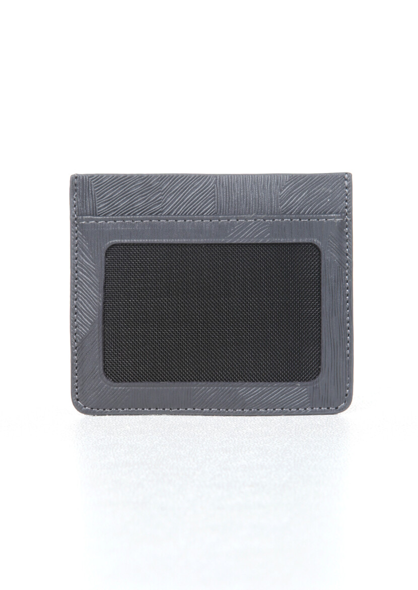 Grey Leather Card Holder - 1