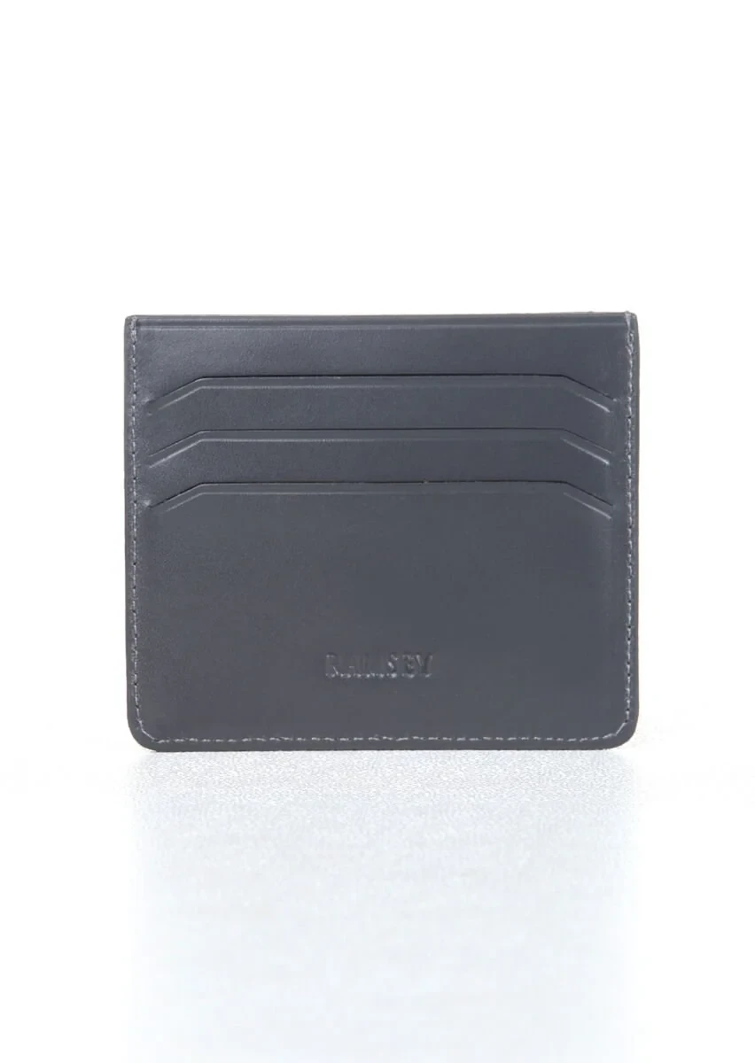 Grey Leather Card Holder - 2